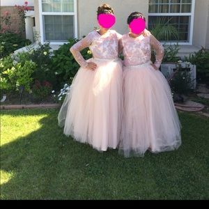 Flower girls dresses color: blush pink